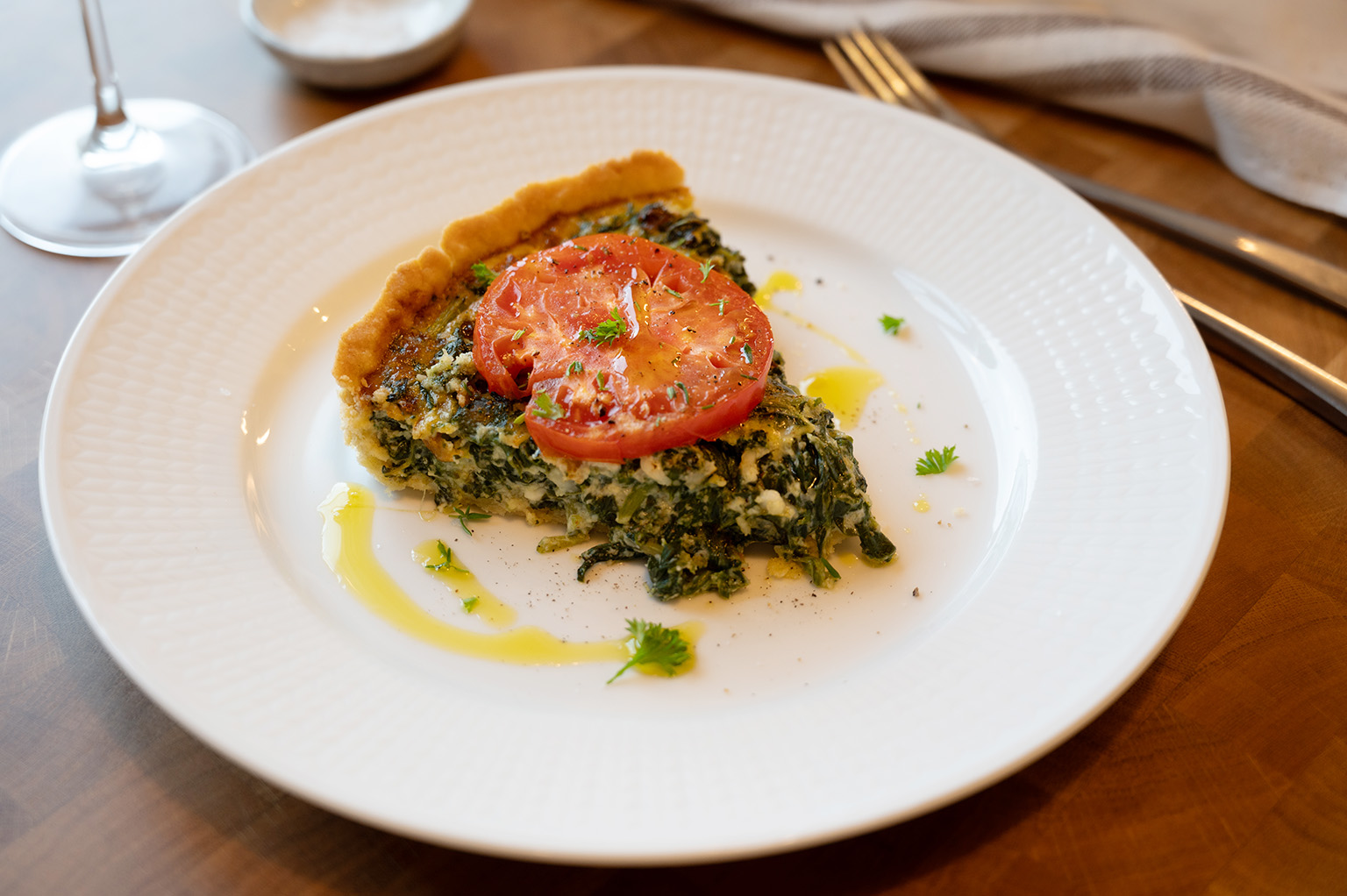 Härlig vegetarisk paj på spenat och keso