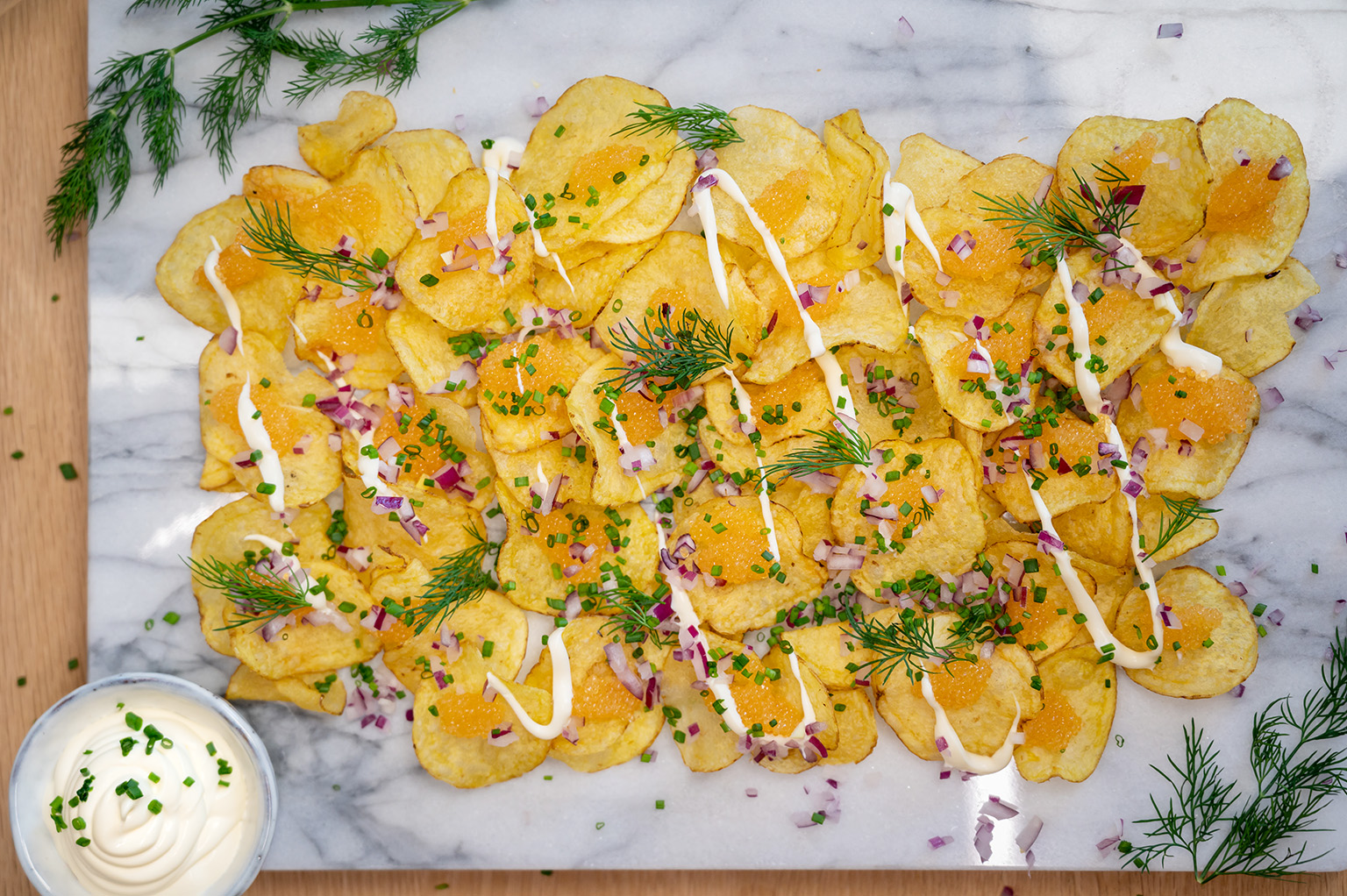 Lättfixade löjromschips