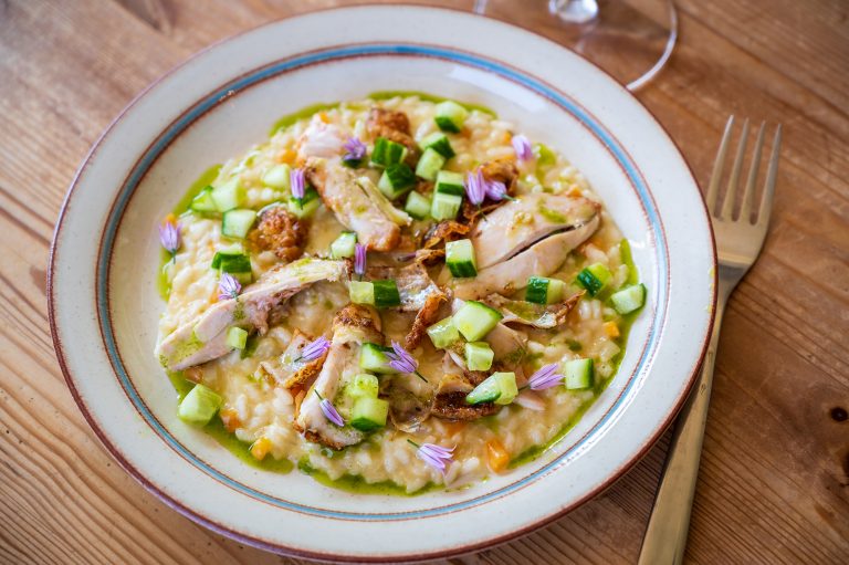 Risotto med ramslöksolja, fänkål & gurka