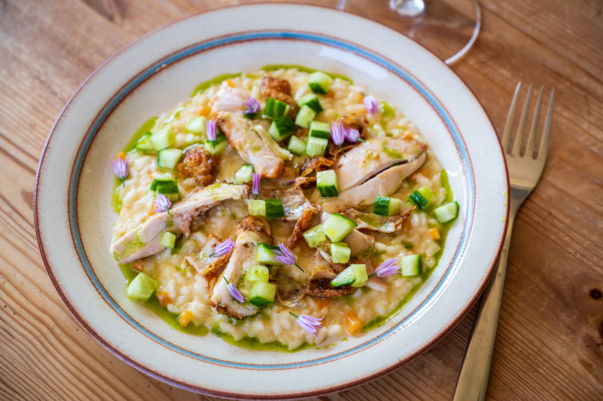 Somrig risotto med ramslöksolja