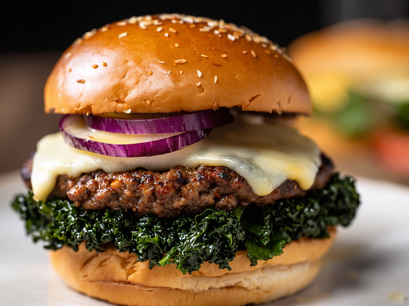 Italiensk grönkålshamburgare