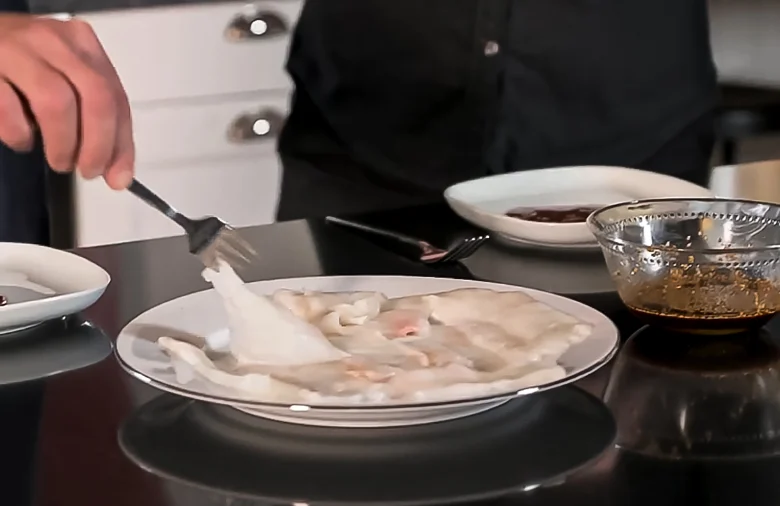 Sashimi på hälleflundra
